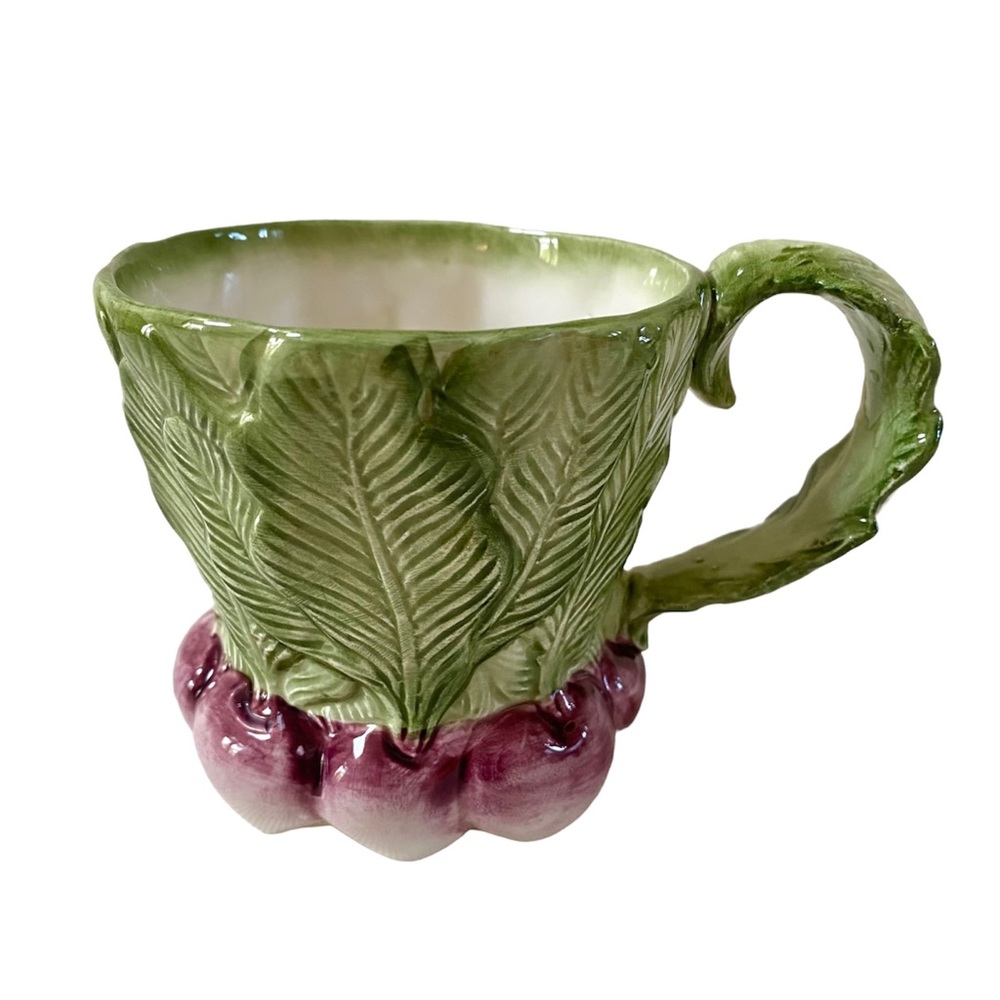 VINTAGE FITZ & FLOYD 1988 VEGETABLE GARDEN TURNIP MUG, HAND PAINTED